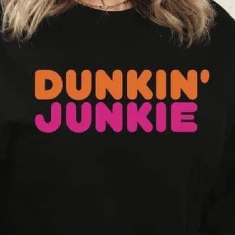 Screenprinted Coffee Junkie Black Sweatshirt