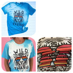 Bleached WILD THANG Tee Bella Canvas 100% Cotton