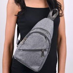 Charcoal Cross Body Sling Bag Tiny Backpack