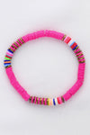 Random Single Heishi Beads Stretch Bracelet