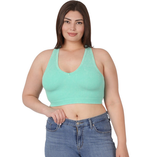 Cropped Tank Top Racerback Ribbed | MINT
