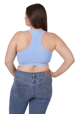 Cropped Tank Top Racerback Ribbed | SPRING BLUE