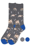 Men's Pug Socks | Blue or Gray