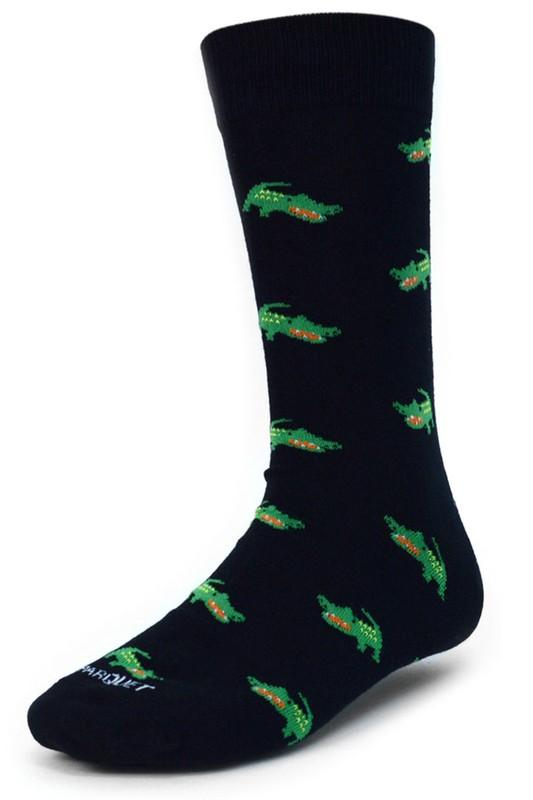 Men's Crocodile Socks | Black or Plum