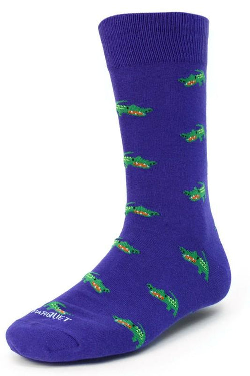 Men's Crocodile Socks | Black or Plum