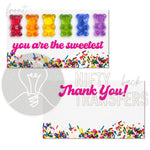 Bundle of 50 Cards (CANDY NOT INCLUDED): You're The Sweetest | Thank You Card | NiftyTransfers