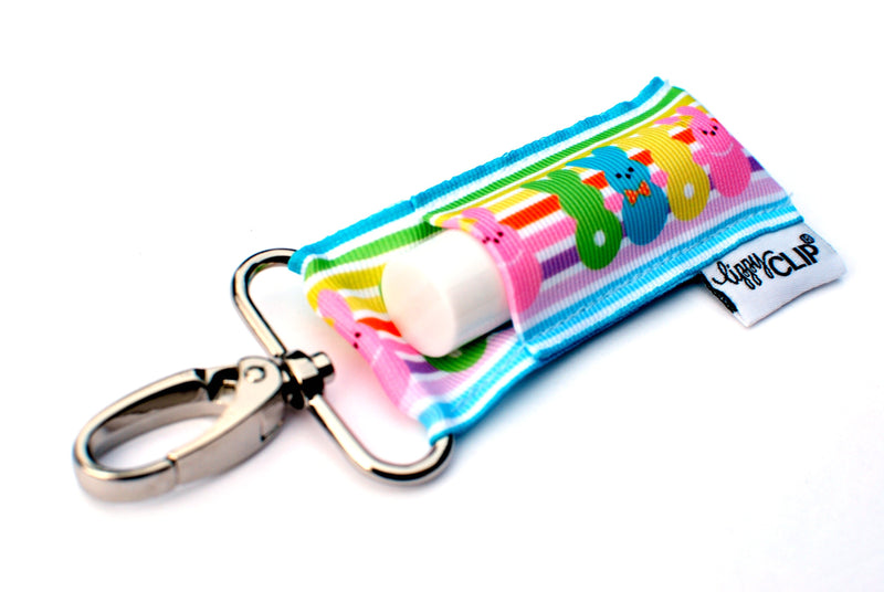 LippyClip: HOPPY EASTER • Clip On Lip Balm Holder • Basket Stuffer • Backpack Accessories • Keychain Clip-On (4745437085770)