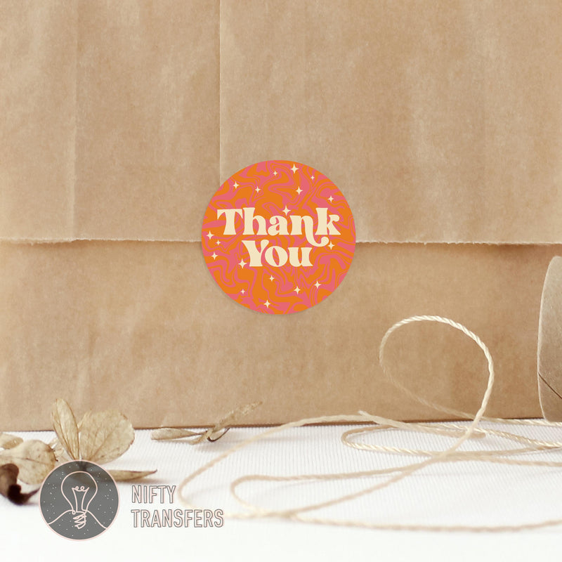 BUNDLE OF 50 | 2" Round Thank You Stickers | NiftyTransfers
